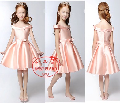 gaun pesta anak merah muda